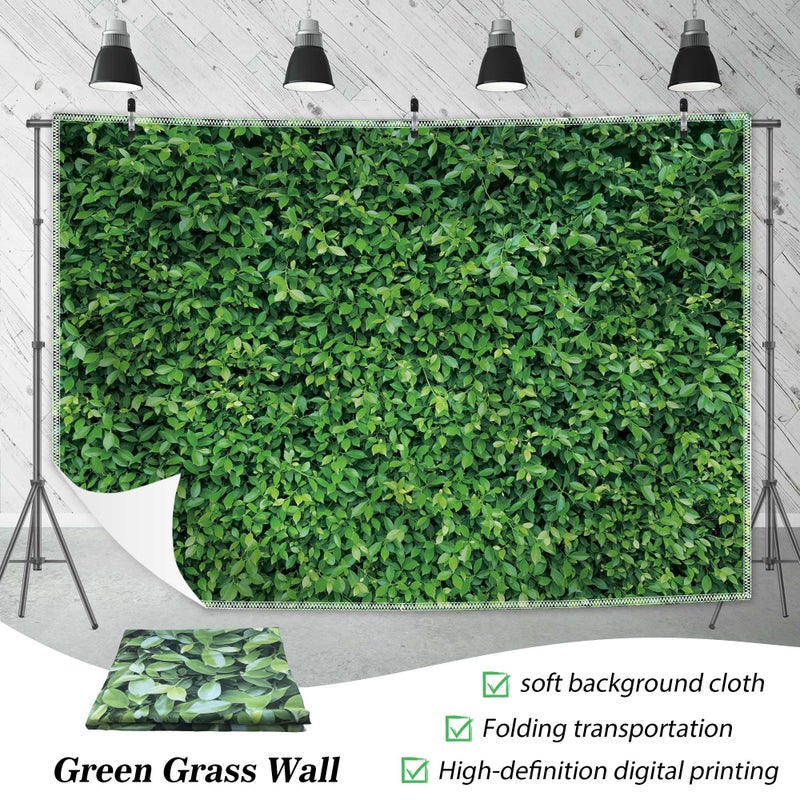 Msocio Green Leaves Backdrop - Nature Greenery Polyester Photography Background for Birthday Wedding Decor Soft Fabric Wall Banner | Baby Shower, Safari, Dinosaur Theme Photo Booth(7x5ft) - Image 2
